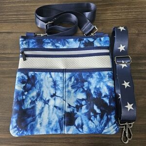 HAUTE SHORE Blue Tie Dye Peyton Crossbody Bag